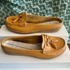 Salvatore Ferragamo Yellow Leather Slip on Shoes!!